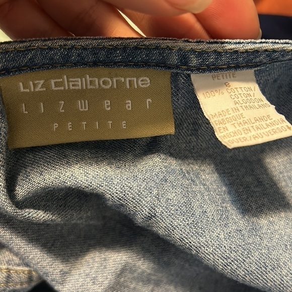 Liz Claiborne Blue Jean Look Button Down 8P Grandmacore - Picture 5 of 5